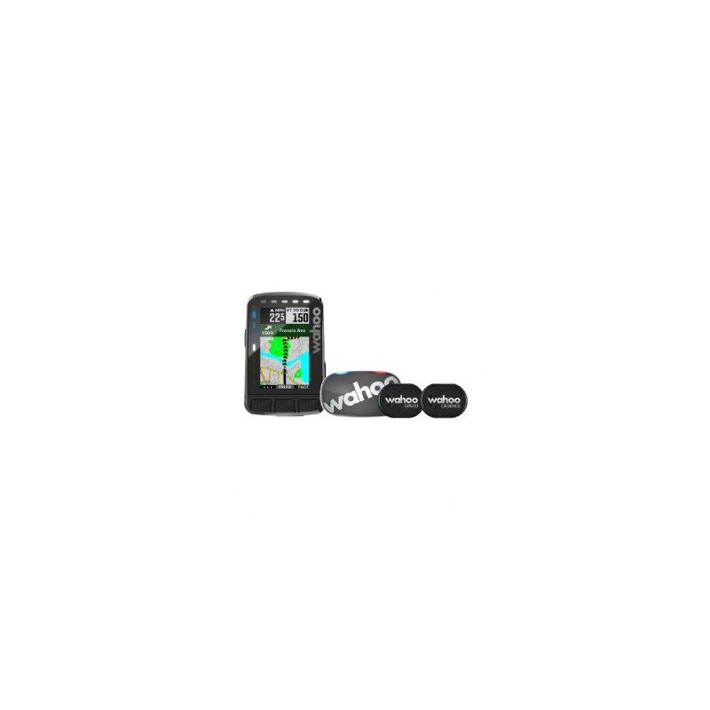 PAQUETE WAHOO ELEMNT ROAM V2 GPS CICLOCOMPUTADORA Y SENSORES DE RITMO CARDIACO, VELOCIDAD Y CADENCIA